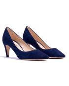 Zapatos de tacón Amanda de terciopelo marino, tacón de 5 cm