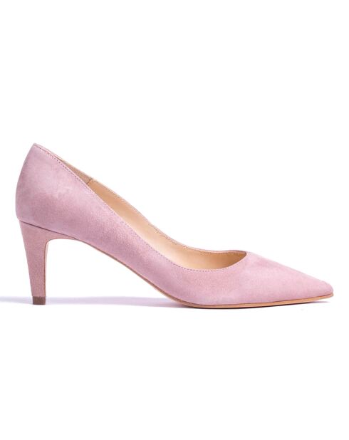 Pumps Amanda aus Veloursleder in Nudefarben - 5 cm Absatz