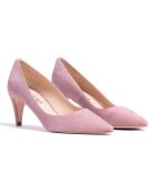 Pumps Amanda aus Veloursleder in Nudefarben - 5 cm Absatz