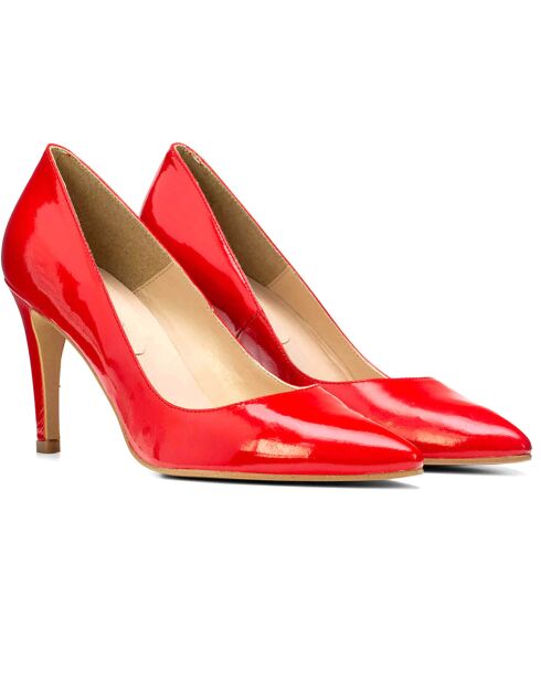 Paula rote Lederpumps - Absatz 7 cm
