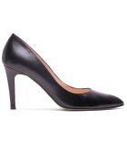 Paula schwarze Lederpumps - 7 cm Absatz
