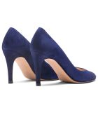 Zapatos Paula Marine de piel aterciopelada, tacón 7 cm