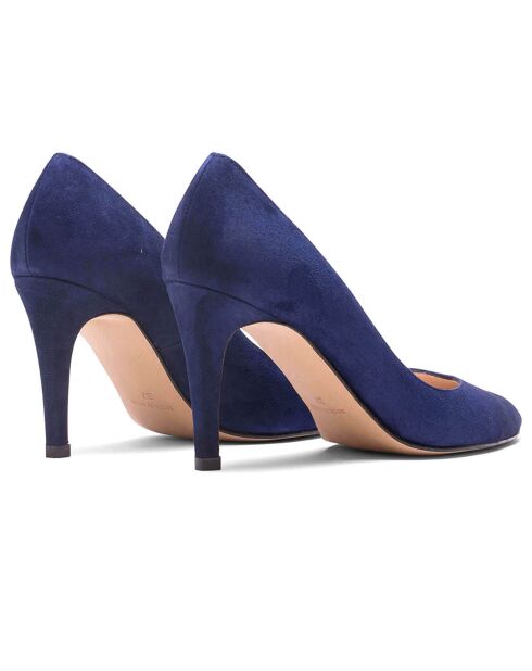 Paula Marine fluwelen pumps van leer met hak van 7 cm