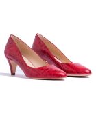 Rote Schuhe Maria aus Leder mit 5,5 cm Absatz