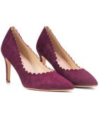 Décolleté Carmen in pelle velluto viola - tacco 8,5 cm