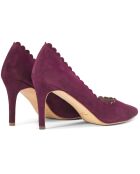 Décolleté Carmen in pelle velluto viola - tacco 8,5 cm