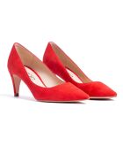 Pumps Alizee in pelle rossa in velluto - tacco 5 cm