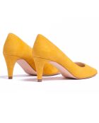 Décolleté Alizee in pelle di velluto giallo - tacco 5 cm