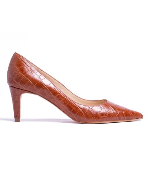 Escarpins en Cuir Alizee camel - Talon 5 cm