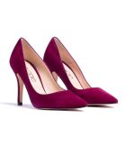 Décolleté Brigitte in pelle velluto viola - tacco 9,5 cm