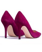 Décolleté Brigitte in pelle velluto viola - tacco 9,5 cm