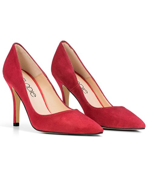 Brigitte Pumps aus rotem Samt aus Leder - 9,5 cm Absatz