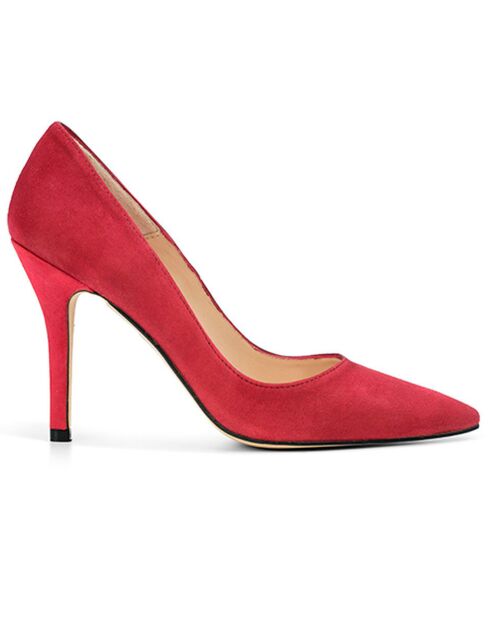 Brigitte Pumps aus rotem Samt aus Leder - 9,5 cm Absatz