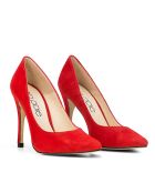 Pumps Geraldine in pelle rossa in velluto - tacco 9,5 cm