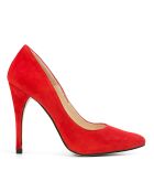 Pumps Geraldine in pelle rossa in velluto - tacco 9,5 cm