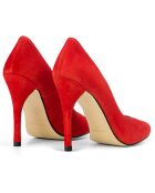 Pumps Geraldine in pelle rossa in velluto - tacco 9,5 cm