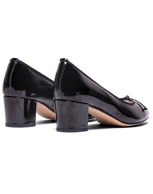 Ballerines en Cuir vernis Lorraine noires - Talon 5 cm