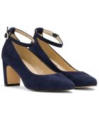 Dominique Marine Velvet Leather Babies - hak van 5 cm