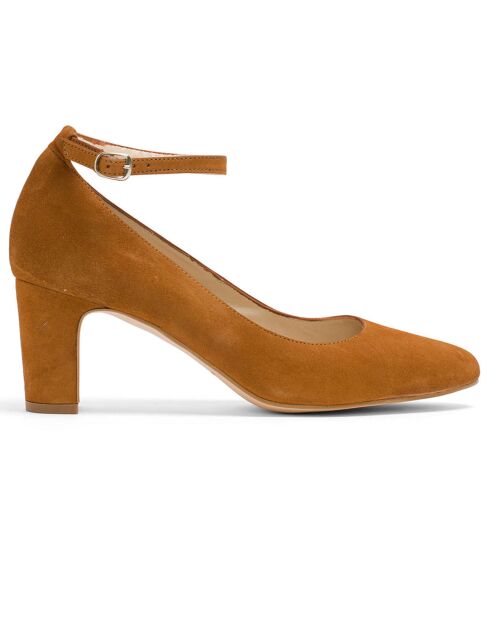 Dominique Camel Velvet leer voor baby's - hak van 5 cm