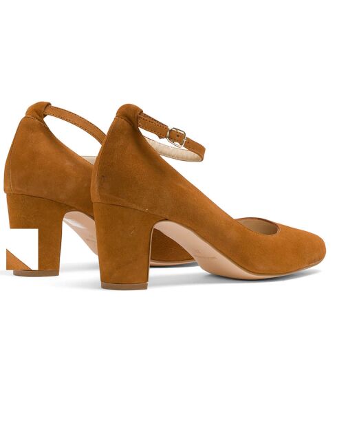 Dominique Camel Velvet leer voor baby's - hak van 5 cm