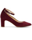 Dominique Burgundy Velvet leer voor baby's - hak van 5 cm