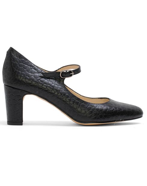 Babies en Cuir Gabrielle noires - Talon 5 cm