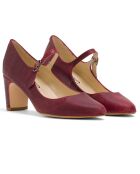 Gabrielle Babys aus Leder in Burgunderrot, Absatz 5 cm