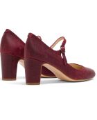 Gabrielle Babys aus Leder in Burgunderrot, Absatz 5 cm