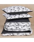 Parure housse de couette Aileen noir/blanc