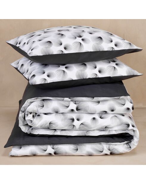 Parure housse de couette Aileen noir/blanc