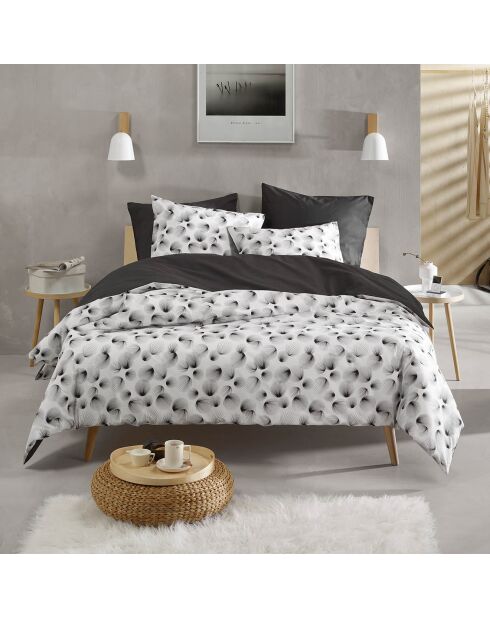 Parure housse de couette Aileen noir/blanc
