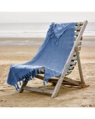 Drap de plage Fjara bleu - 100x180 cm