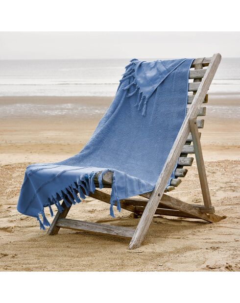 Drap de plage Fjara bleu - 100x180 cm