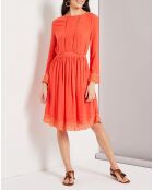 Robe Carine dos dentelle corail