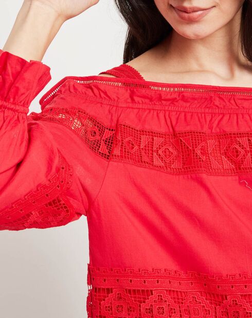 Top Léonie brodé rouge