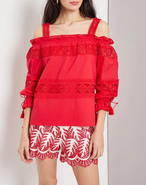 Top Léonie brodé rouge