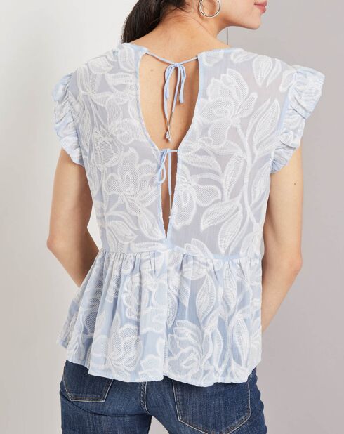 Blaues besticktes Top Ladi