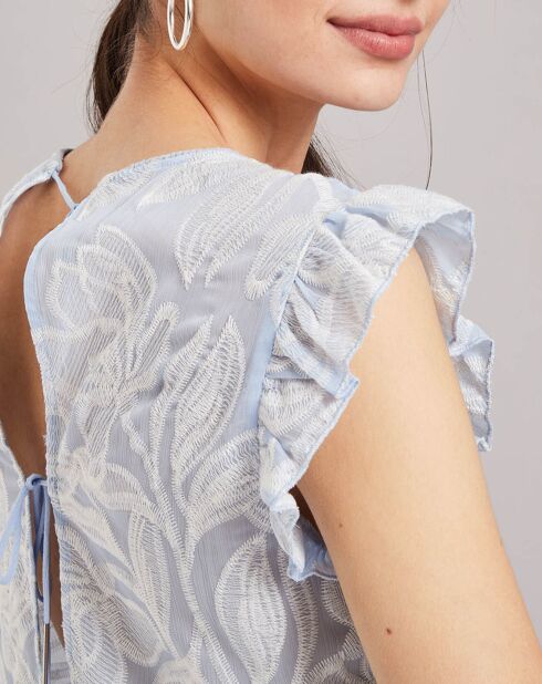 Blaues besticktes Top Ladi