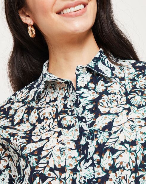Chemise Larissa ajourée vert/multicolore