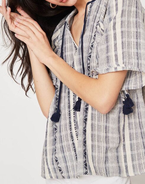 Blouse Luigi imprimée bleue