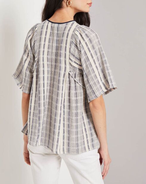 Blouse Luigi imprimée bleue