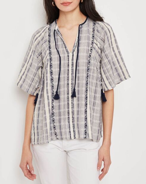 Blouse Luigi imprimée bleue