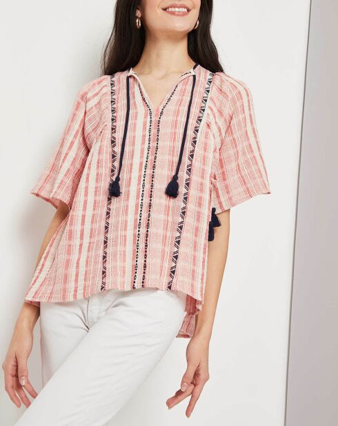 Blouse Luigi imprimée  rouge