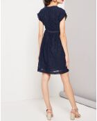 Robe Cozete brodée bleu nuit
