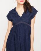 Robe Cozete brodée bleu nuit