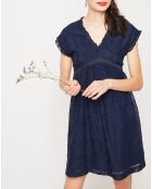 Robe Cozete brodée bleu nuit
