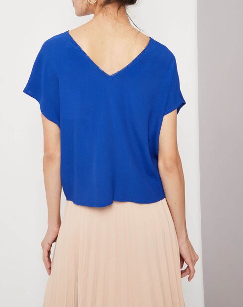 Blouse Lena brodée bleu roi