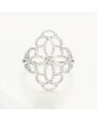 Bague Rosace Diamants 0.44 ct or blanc