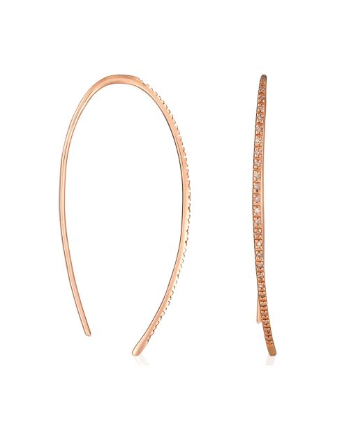 Boucles d'oreilles Lianes Précieuses Diamants 0.15 ct or rose