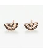 Aïfé Ohrringe 0,05 Karat weiße Diamanten und 0,13 Karat Rotgold schwarze Diamanten